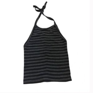 Urban Outfitters Out From Under Grey & Black Striped Halter Top